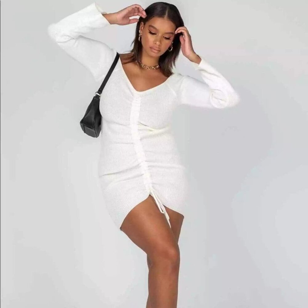 Princess Polly NWOT GILLIAN MINI DRESS OFF WHITE - size M/L